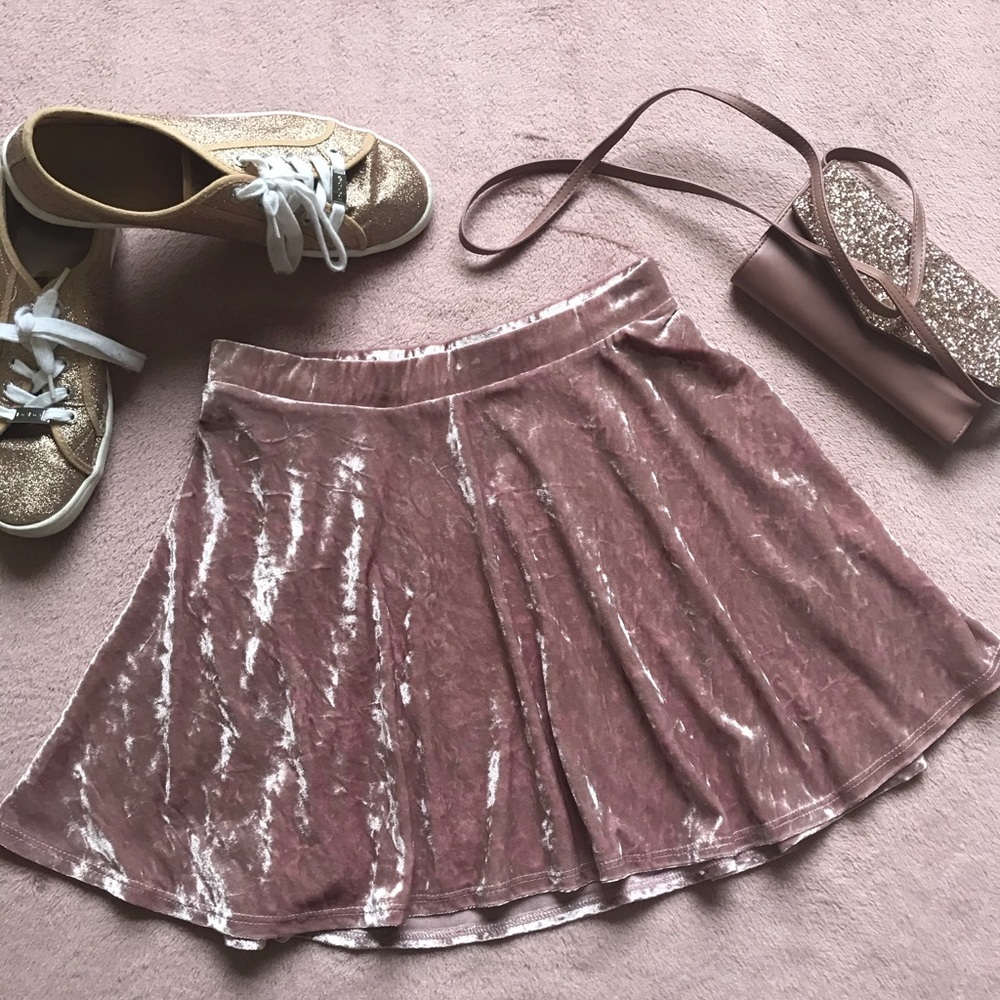 Full Tilt Velvet Skater Skirt
